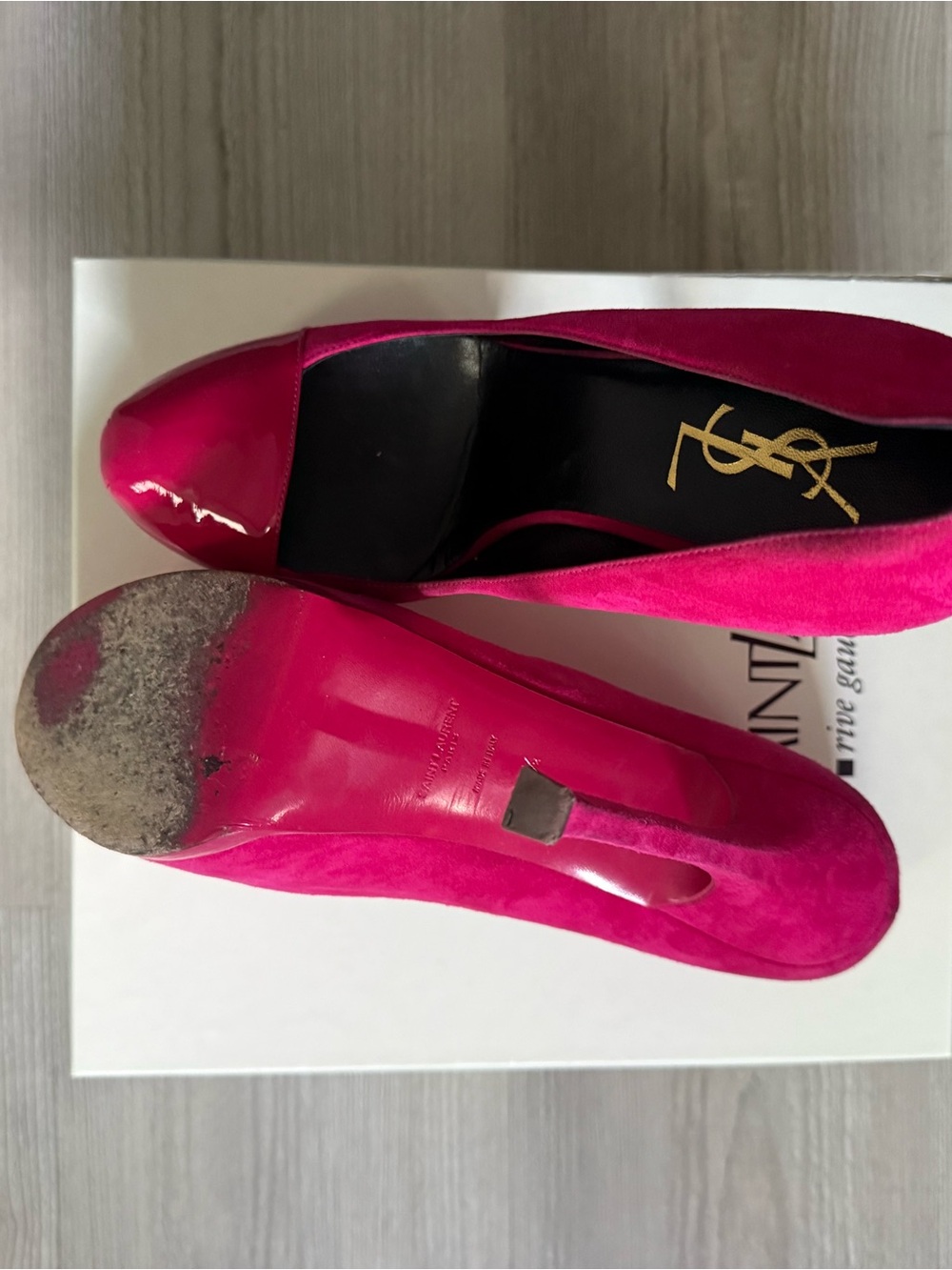 Saint Laurent Hot Pink Patent Leather Platform Pumps - Picture 5 of 6